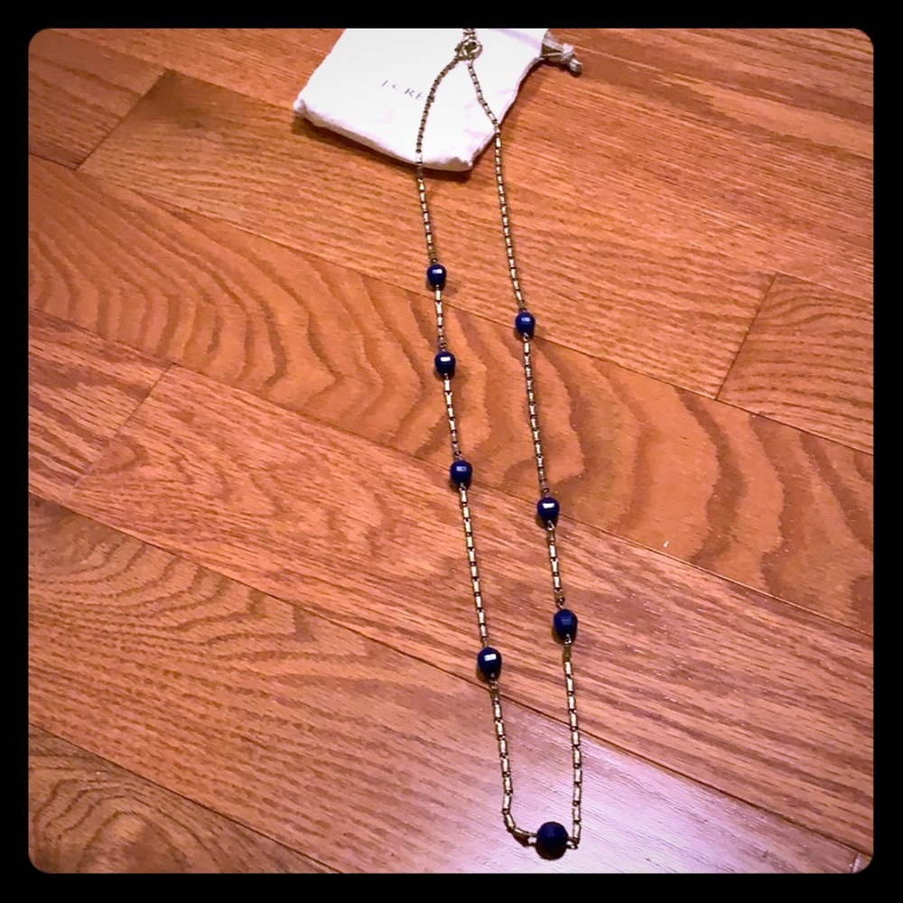 J. Crew long necklace with blue beads